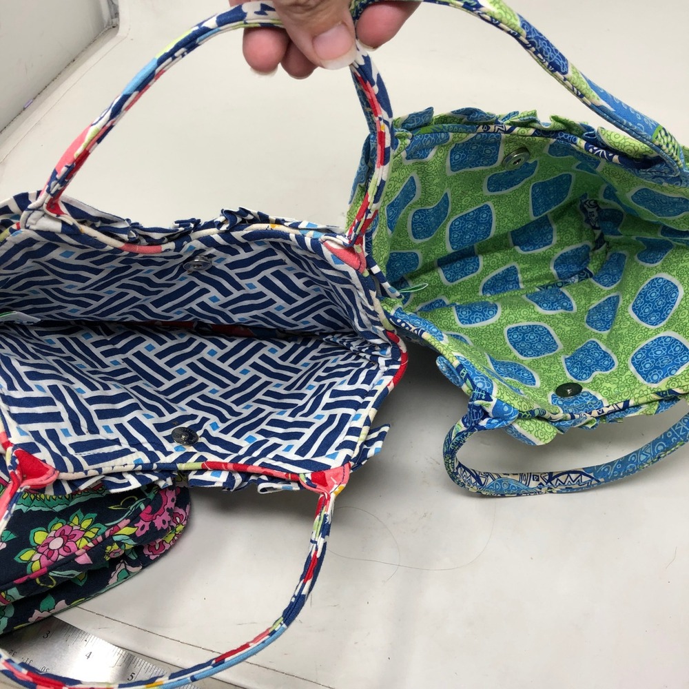 Vera Bradley Bag Lot 7 Quilted Tote Cosmetic Mini Clasp Floral Paisley Multi - Picture 5 of 15